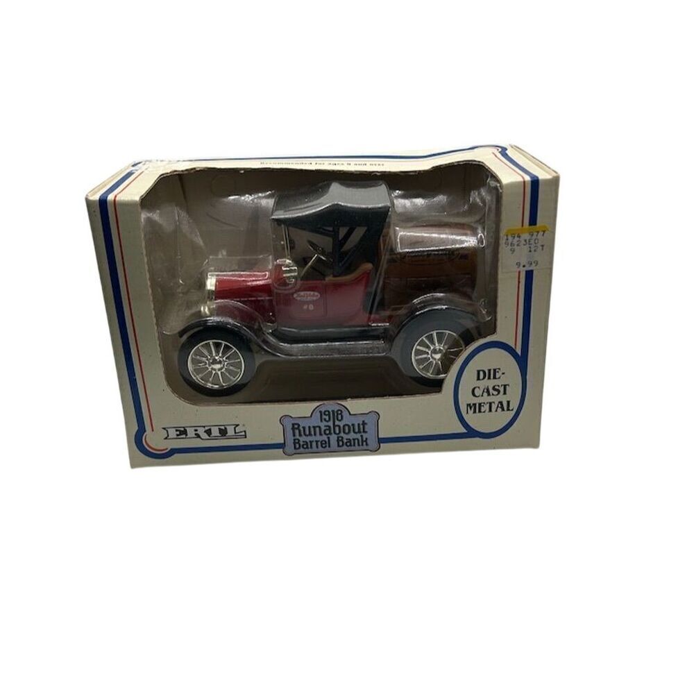 ERTL 1918 Runabout Barrel Bank 1:25 Diecast Model Car